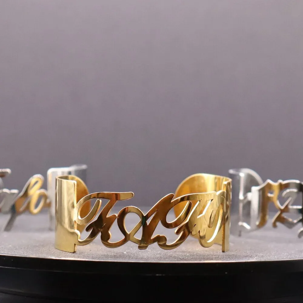 FAFO Script Cuff Bracelet – Gold Edition 💛💥 - Picture 3 of 3